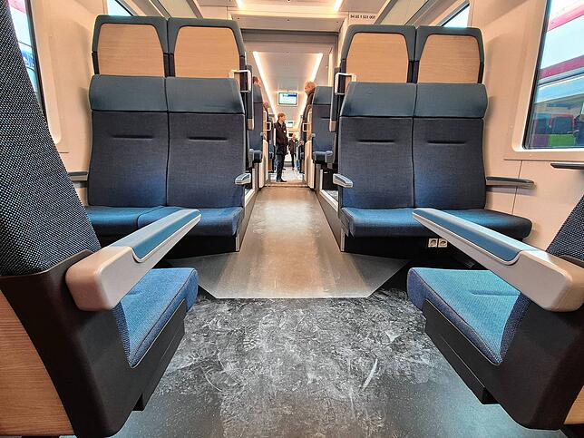 Über 146 Sitzplätze verfügen die neuen Züge der SBB, die als Hochrhein-Bodensee-Express in Südbaden unterwegs sein werden.