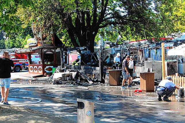 Bild 19: Bilder der Brandstelle nach einem Feuer auf dem Seehasenfest