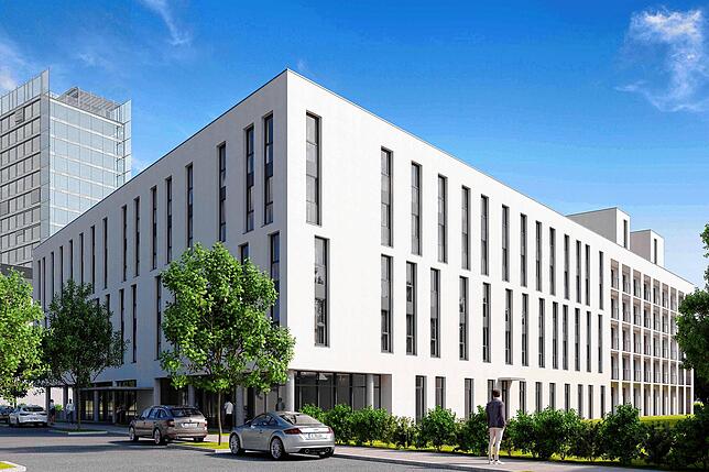So sieht das Gebäude auf einer Visualisierung des Architekturbüros aus. Rechts neben dem Hotel ist das geplante Boardinghouse zu sehen, ...