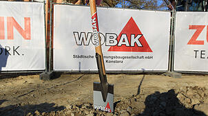 Spatenstich durch die WOBAK am Pfeiferhölzle in Konstanz 2019 Bild: Oliver Hanser