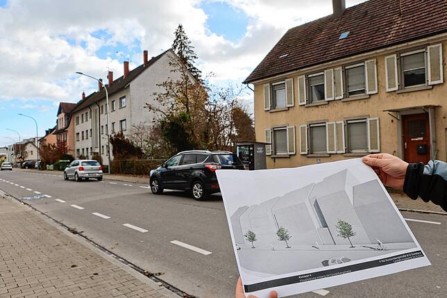 Auch hier ist Nachverdichtung vorgesehen: Die Häuser Fürstenbergstraße 12 (weiß, hinten) und Fürstenbergstraße 8 (gelb, vorne) sowie das ...