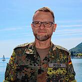 Hauptmann Frank Moser war während der Übung für die Pressearbeit in Bodman zuständig.