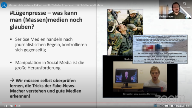Fabian Sauer von der Mecodia-Akademie (oben rechts) mit Beispielen.
