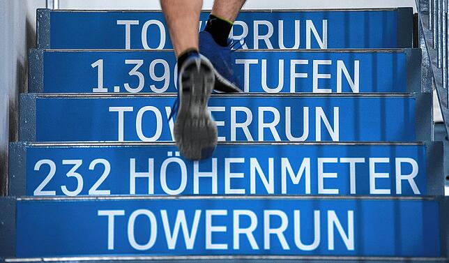 Der Rottweiler Turm als Sportstätte: Einmal im Jahr findet hier ein Turmlauf über die Treppenanlage statt.