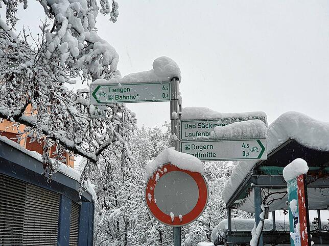 Bild 3: Es hört nicht auf zu schneien: Waldshut versinkt im Schnee