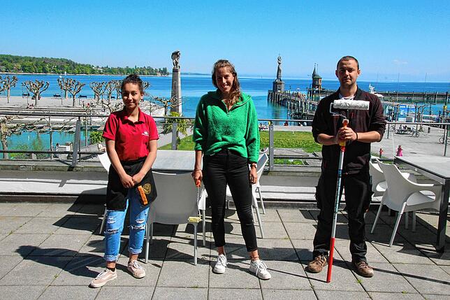 Die drei von der Streichstelle: Celine Madani, Nadine Hölzl und Niki Markoulev.