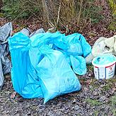 Der Großteil der Ausbeute bei der Waldputzete rund um den Parkplatz „Hölzle“ in Altheim.
