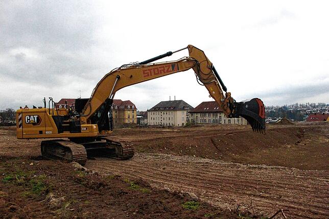 Der Bauplatz auf dem Konversionsgelände „Am Buchberg“, an dem die neue Realschule entstehen soll.