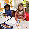 Nathanael Ofori (links) und Ariane Amann beim Saxonett-Kurs an der Pfullendorfer Hector-Kinderakademie. Diese fördert begabte Schüler. ...
