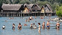 Baden am Strandbad in Uhldingen-Mühlhofen bei den Pfahlbauten ist sehr beliebt. Genau hier wurde am 11. Juni 2019 der höchste Messwert ...