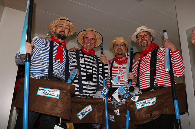 Sie sind die Donau-Gondler (von links): Olaf Degenkolbe, Ralf Otto, Tobias Korhummel und Jörg Manz.