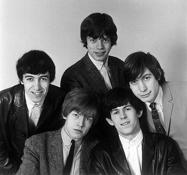 Die Rolling Stones in ihrer damaligen Besetzung: Charlie Watts, Keith Richards, Brian Jones, Bill Wyman und Mick Jagger.