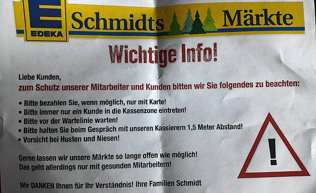 Über die Sicherheitsmaßnahmen werden die Kunden informiert.