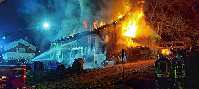 Bild 15: Großeinsatz beim Brand in Dettighofen – das sind Bilder