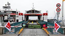 (Archivbild von 2024) Auch im März des vergangenen Jahres streikte das Verdi-Personal. Keine Fähre verkehrte zwischen Konstanz und ...