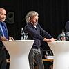 Die Kandidaten für den Oberbürgermeisterposten bei der Vorstellung im Milchwerk (von links) Amtsinhaber Martin Staab und die ...