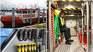 Das Feuerlöschboot des Ölwehrzugs ist mit allerlei Technik und vielen Ausrüstungsgegenständen ausgerüstet. Diese befinden sich zum ...