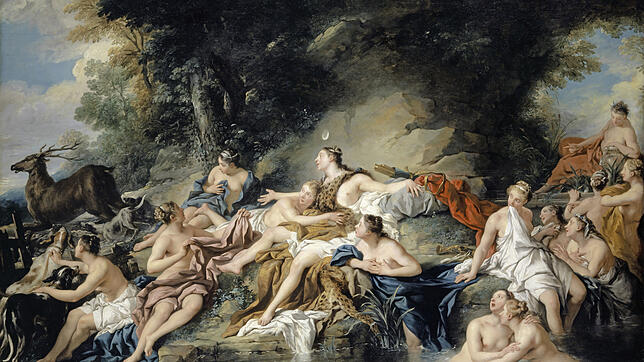Jean-François de Troys  Gemälde &bdquo;Diana und Aktäon&ldquo; (1734). Bilder: Kunstmuseum Basel/Martin P. Bühler (3)