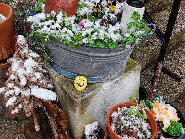 Eigentlich hilft bei dem Wetter nur eins: lächeln.