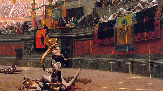 Gladiatoren-Darstellung in der Kunst: &bdquo;Pollice Verso&ldquo; (1872) von Jean-Léon Gérôme.