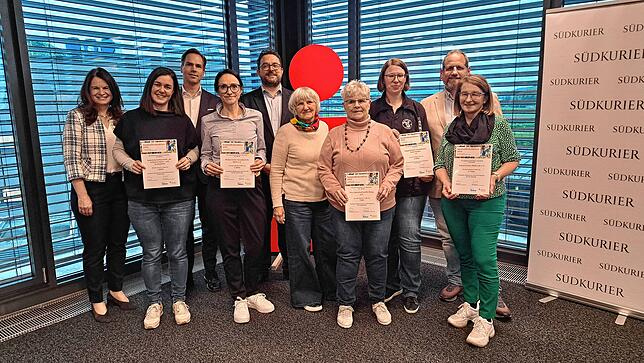 Die meisten Jury-Punkte gab es für (von links): Silvia Knöpfle, Jana Robertson (Team Abenteuer Sporthalle), David Gerstner, Christine ...