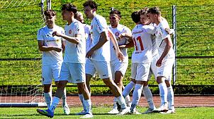 Großer Jubel beim SC Pfullendorf nach dem 3:1 über SV Linx: Der achte Dreier im siebten Spiel unter Helgi Kolvidsson.