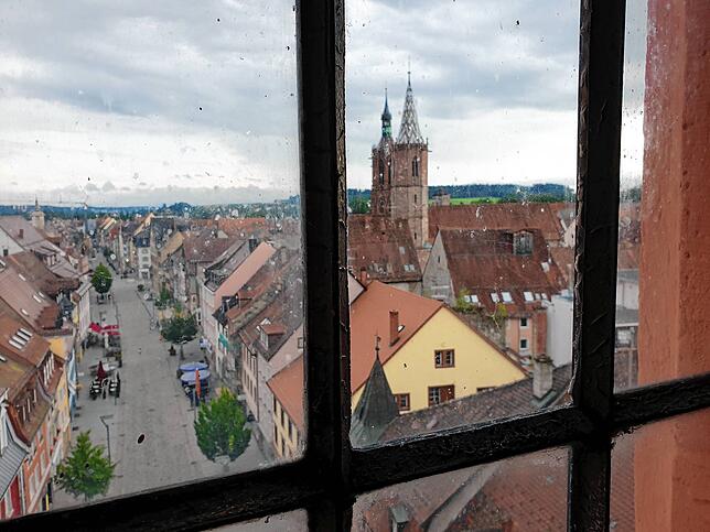 Auf Augenhöhe mit den Münstertürmen.