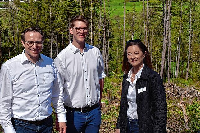Die Vertreter der Sto-Gruppe (v.l.): Eike Messow, Nachhaltigkeitsmanager Lucian Götz und Leiterin Public Global Relations Anne Ruhrmann.