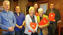 Peter Schallmayer und Volker Klinger mit Angela Bäumle, Alexander Wunderle, Gisela Tietz,Alexander Guhl (von links).