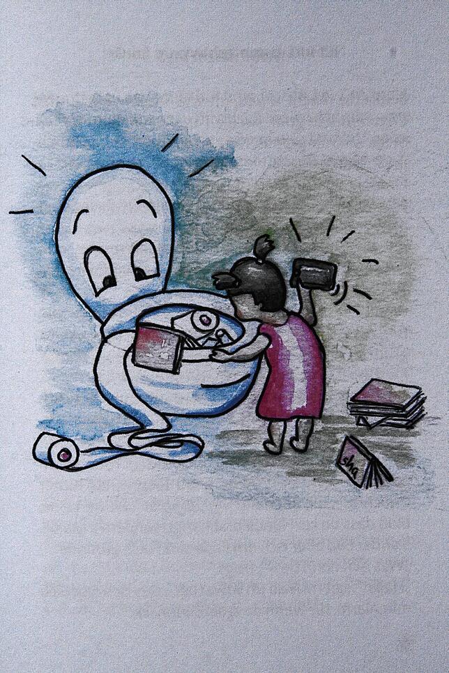 Interessanter Ort: Eine Illustration aus dem Büchlein Chind un andri Ploge wo glücklich mache“.