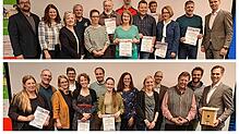 Das sind die 20 Gewinnervereine der Vereinsförderaktion von Sparkasse Hochrhein und SÜDKURIER Medienhaus. Oben die Vereine aus dem ...