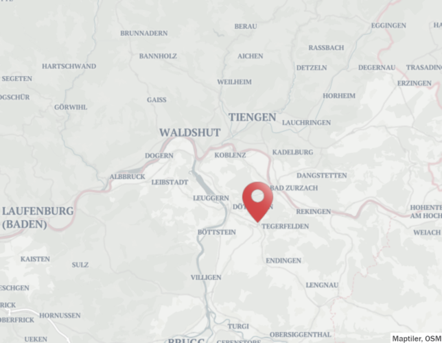 Tegerfelden im Kanton Aargau unweit der deutschen Grenze bei Waldshut-Tiengen.