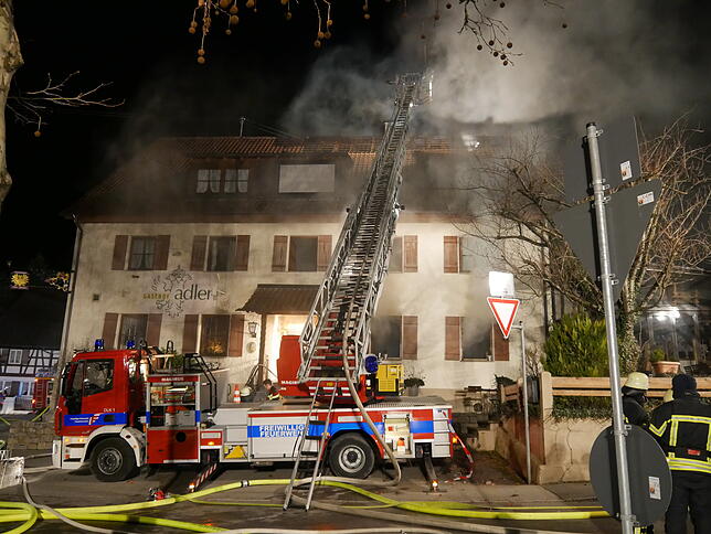 Im Februar brannte es im Gasthof Adler, der Brand brach in der Küche aus. Der Schaden war immens, verletzt wurde niemand.