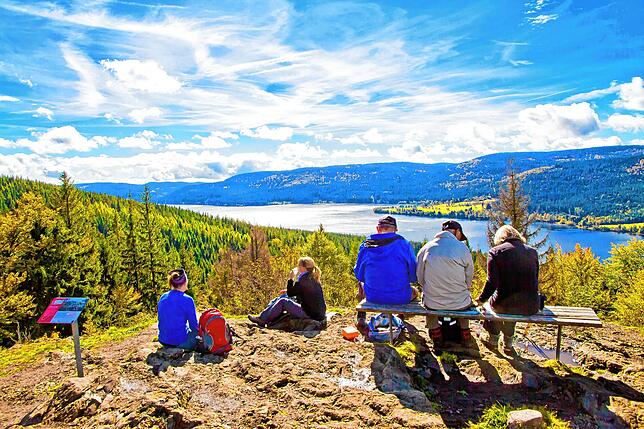 Hotelöffnungen ab Pfingsten? Davon kann auch der Schwarzwald profitieren. Diese Wandergruppe schaut vom Bildstein auf den Schluchsee.