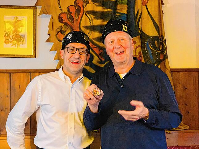 Damals noch Vize-Hänselevater Uwe Wolfensperger (links) mit Hänselevater Harald Kirchmaier.