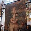 Dieses stark lädierte Gemälde der &bdquo;Schmerzensreichen Maria&ldquo; lag lange Zeit aufgerollt auf dem Speicher der St.-Jodok-Kirche, ...