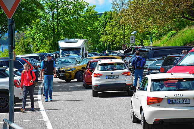 Der Westparkplatz in Sipplingen war komplett voll.