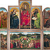 So sieht der Genter Altar der Brüder Jan und Hubert van Eyck aus. Das Gemälde stammt aus dem 15. Jahrhundert.