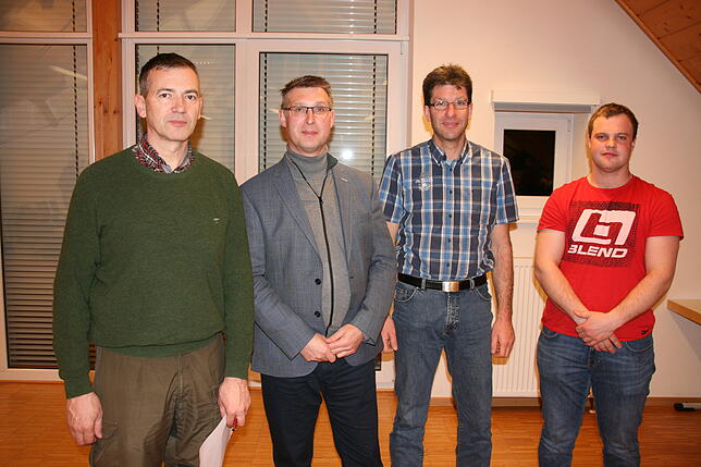 Norbert Schwarz, Joachim Burger, der neue Geschäfstführer Martin Eisele und der neue erste Beisitzer Philipp Müller.