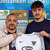 Zurück an der Tullastraße: Sportchef Franco Viteritti freut sich über Neuzugang Jannik Pemberger (rechts).