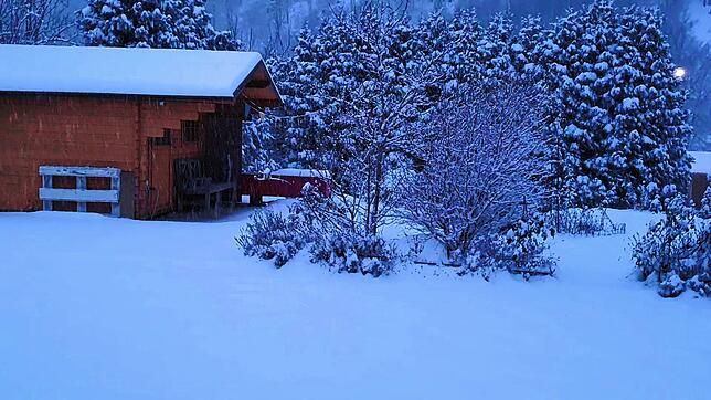Viel Schnee fiel über Nacht in den Höhenlagen, wie hier in Todtnau.