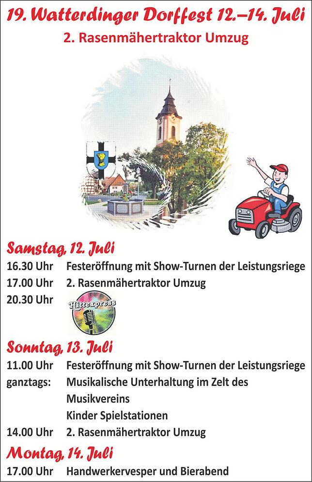 Bild 1: Dorffest Watterdingen: Vereine freuen sich auf Riesengaudi