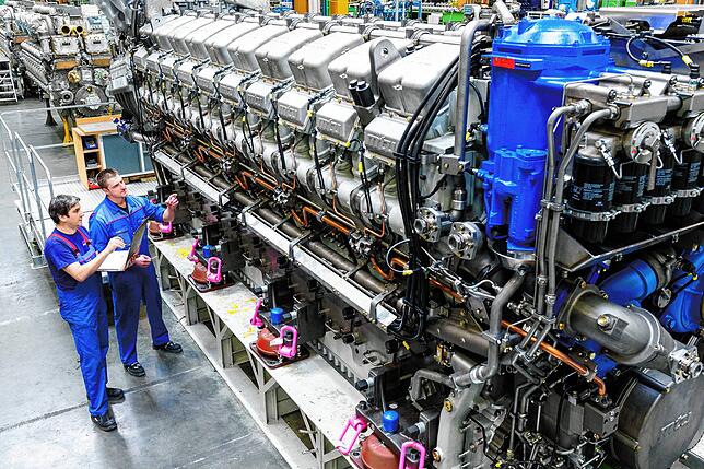 Ordentlich Wumms: Bis zu 10.000 KW leisten die Aggregate der 8000er-Serie von MTU. Kleinere Motoren werden auch in Panzer verbaut.