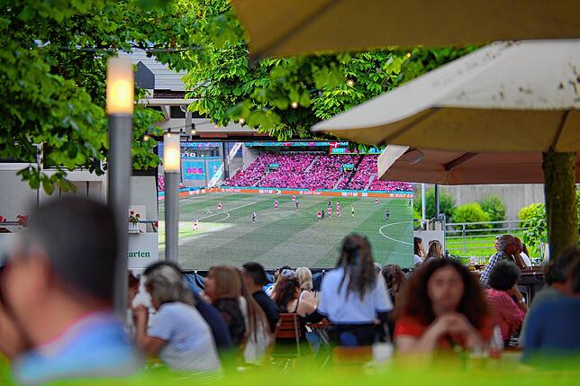 Public Viewing zu Coronazeiten: So sah das während der Fußball-EM 2021 im Lammgarten aus. (Archivbild)