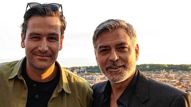 Der Allensbacher Michael Epp und George Clooney in Rom. Der Mann vom Bodensee und der Superstar kennen sich seit einigen Jahren und ...