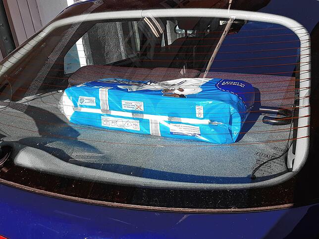 Klopapier auf der Rückbank in Meßkirch. Hamsterkäufe blieben jedoch aus.