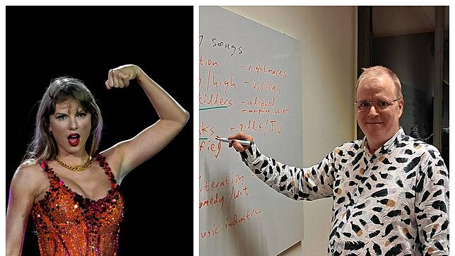 Die Texte von Taylor Swift (links) sind Gegenstand eines Kurses in Basel, den Andrew Shields leitet – und der rein weiblich besetzt ist.