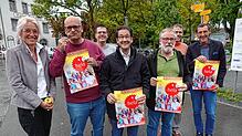 Freuen sich auf die Jubiläums-Hela und den Apfelmarkt, von links Monika Ebner-Oeschger, Raffael Blaser, Lukas Leuenberger, Patrick ...