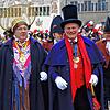 Die Narreneltern Wolfgang Lechler (links) und Thomas Pross beim Narrentag des Viererbunds im Januar 2020. Beide legen ihre Ämter 2022 ...
