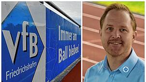 Tritt nach zweieinhalb Jahren nicht mehr zur Wiederwahl an: Noch-Präsident des VfB Friedrichshafen Jochen Benz (rechts). Links zu sehen: ...